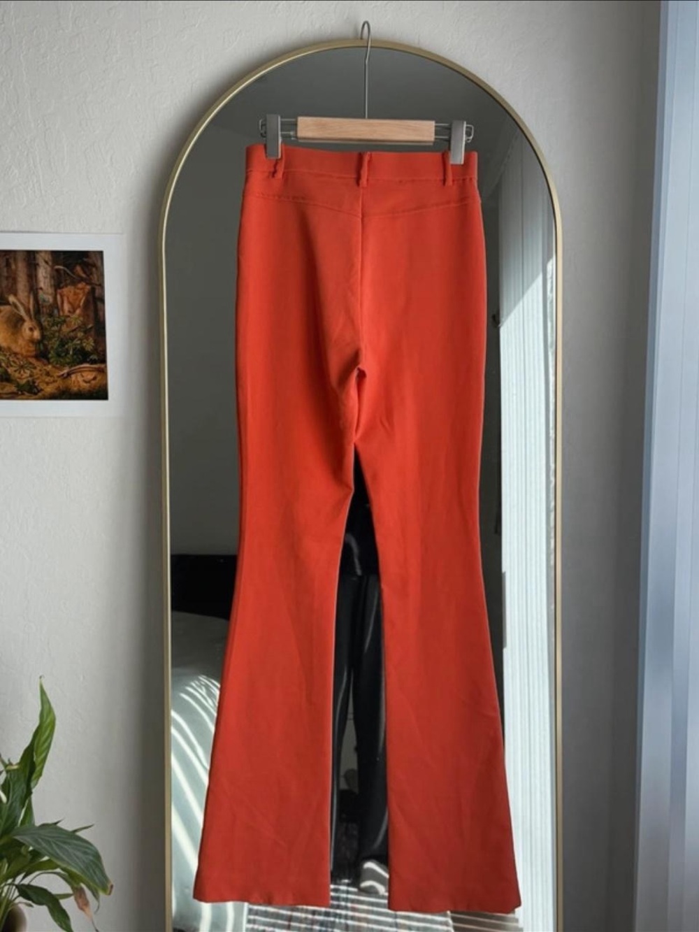 Zara Orange Cutout Skinny Flare Pants - Picture 4 of 4